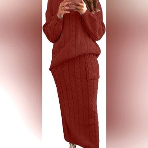Chunky Sweater Two Piece Outfit